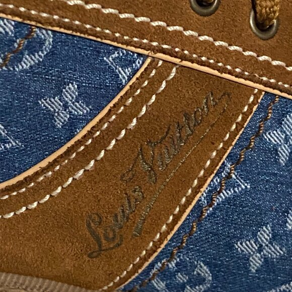 Louis Vuitton Denim Monogram Suede Sneakers - Size 9 (US 9.5) - Picture 9 of 13